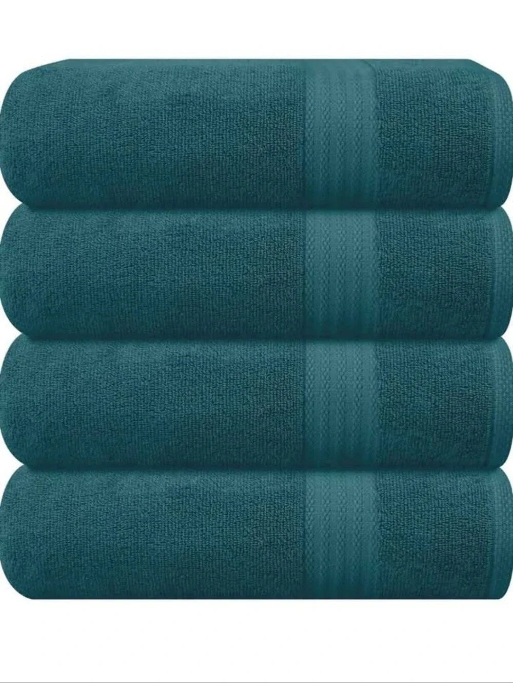 Plush Teal Bath Towels - Set of 4